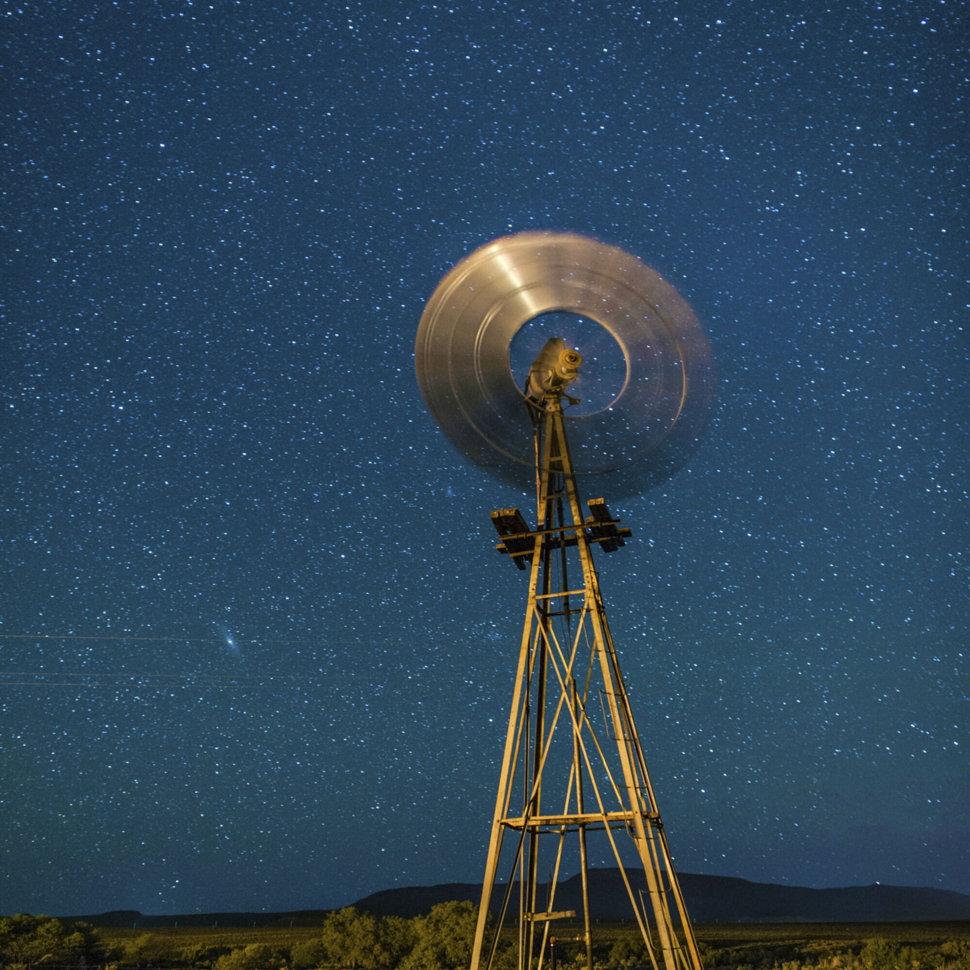 Karoo windmill and stars