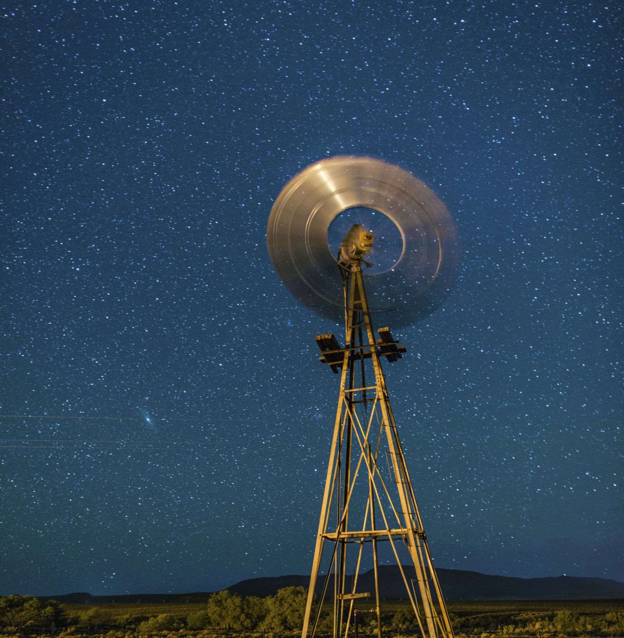 Karoo windmill and stars