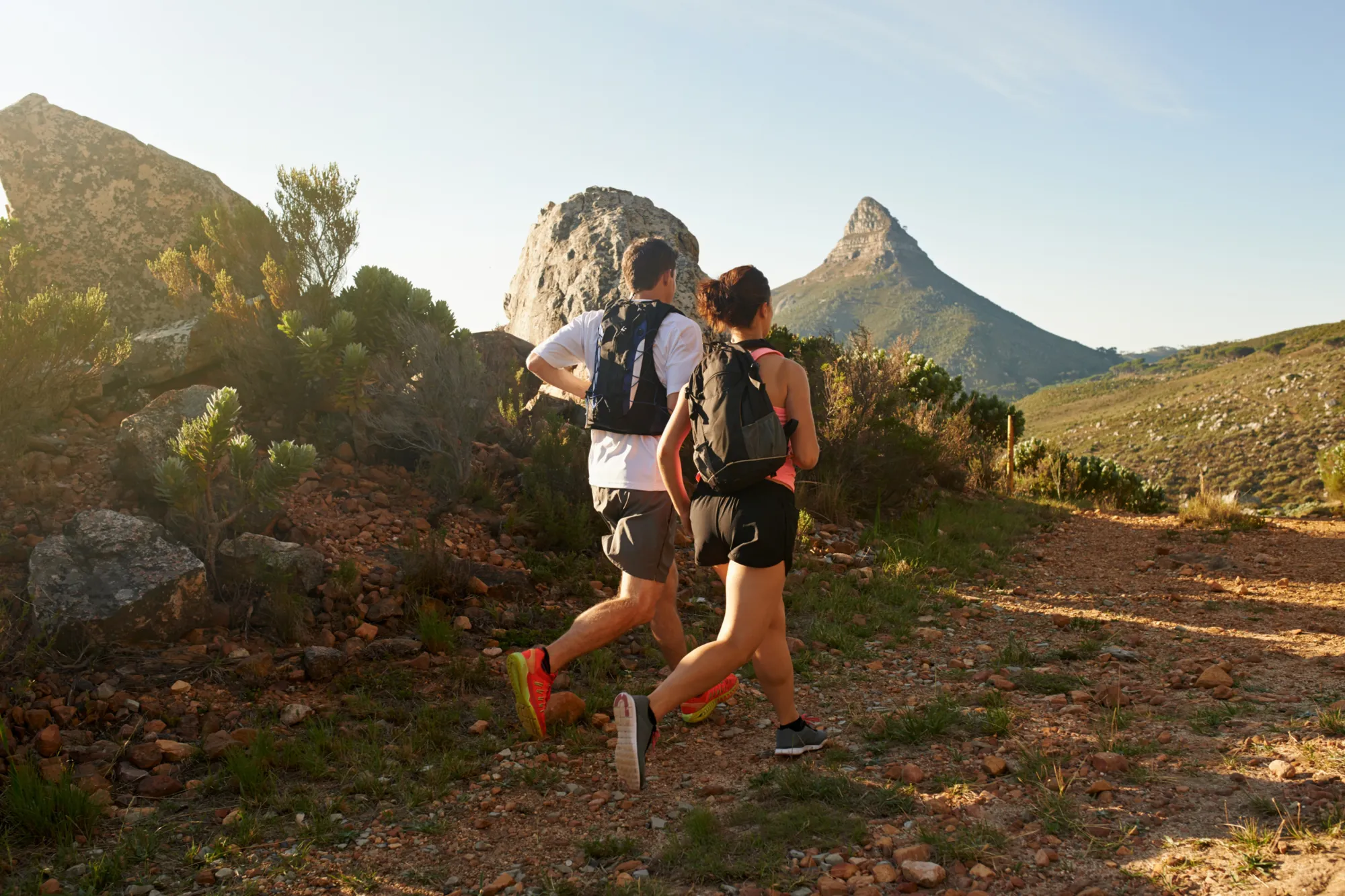 Couple Morning Jog on Lions Head Couple Morning Jog on Lions Head